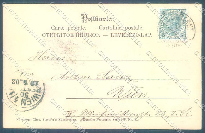Artist Signed Bottaro Lady Harvest Theo Stroefer 105-4 cartolina postcard TW2554 – retro