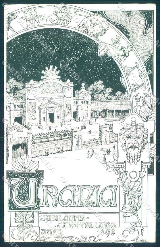 Artist Signed Gruner Urania Jubilaums 1898 Ausstellung cartolina postcard TW2560 – fronte