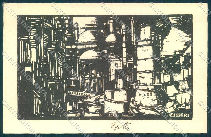 Artist Signed Esposizione Cisari Milano 1931 Egypt cartolina postcard TW2562 – fronte