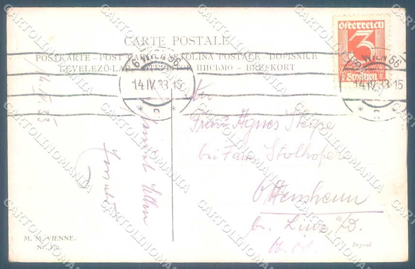Artist Signed Kaufman Easter Man Sheep Landscape MM Vienne 326 postcard TW2564 – retro
