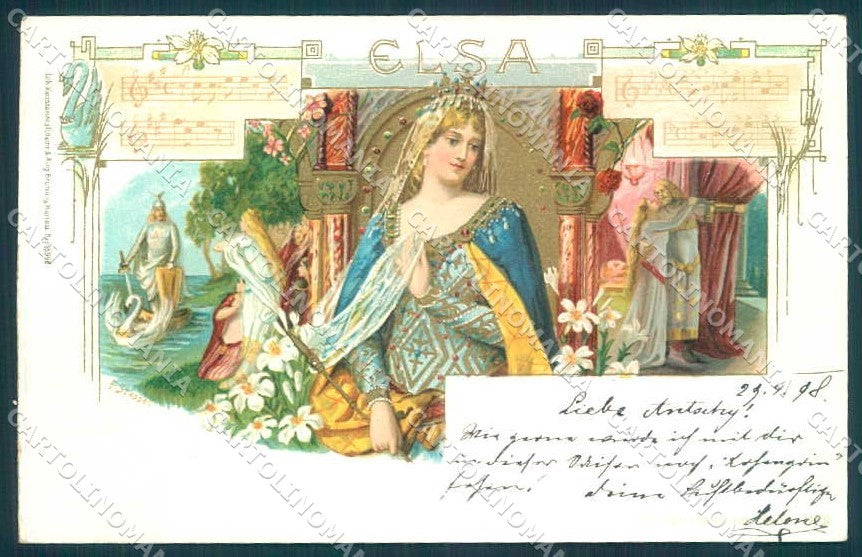 Artist Signed F. Stassen Lady Elsa Richard Wagner serie II postcard TW2567 – fronte