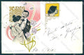 Artist Signed Lady Romantic Couple Art Nouveau Flower cartolina postcard TW2569 – fronte