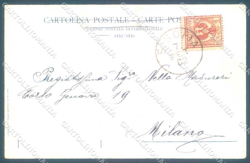 Artist Signed Lady Romantic Couple Art Nouveau Flower Kiss postcard TW2570 – retro