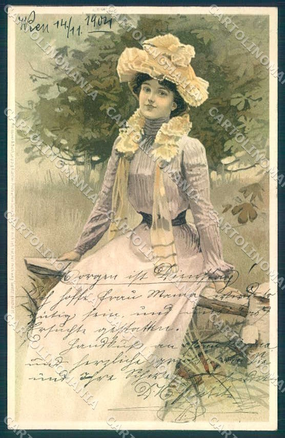 Artist Signed Fashion Glamour Lady Meissner & Buch 1243 postcard TW2580 – fronte