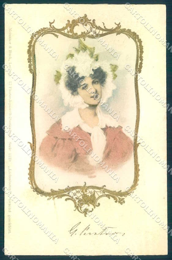 Artist Signed Fashion Lady Relief Meissner & Buch 1119 cartolina postcard TW2586 – fronte