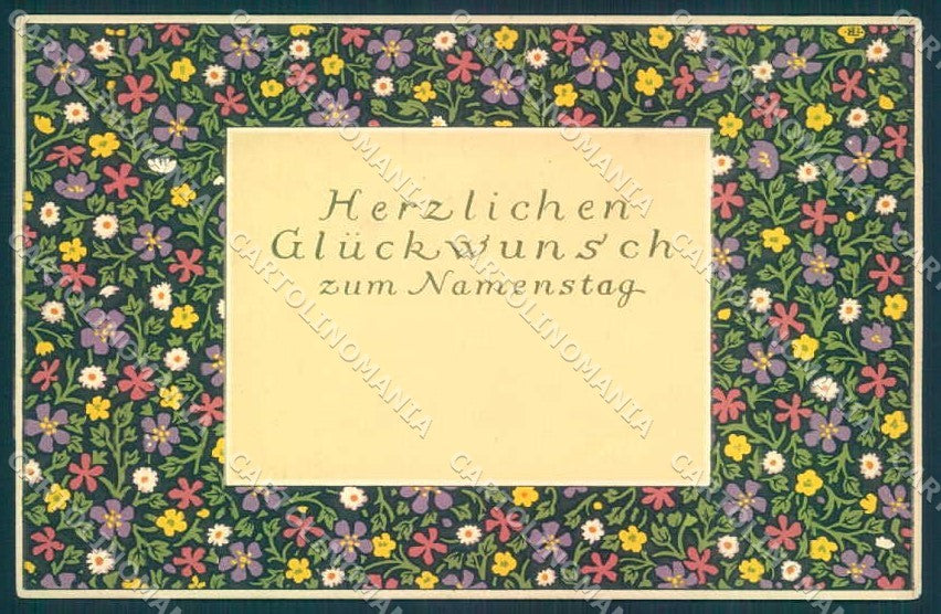 Artist Signed Baumgarten Art Nouveau Flower Meissner & Buch 1955 pc TW2593 – fronte
