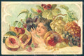 Artist Signed Lady Art Nouveau Fruit BACK ABRADED cartolina postcard TW2597 – fronte