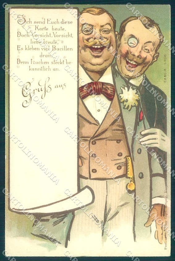 Artist Signed Man Art Nouveau Gruss aus serie 9035 cartolina postcard TW2607 – fronte