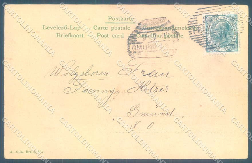 Artist Signed Lady Art Nouveau Violin Flower Music Sheet postcard TW2610 – retro