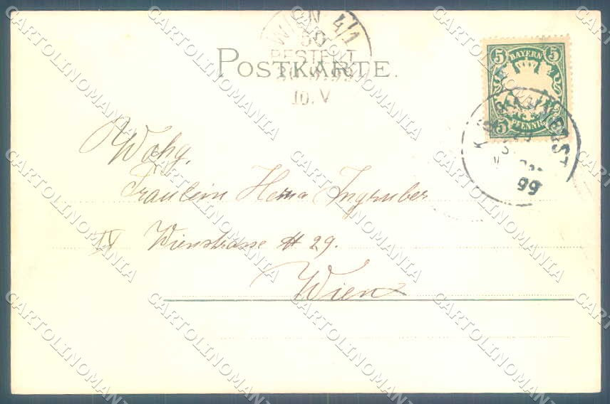 Artist Signed Fashion Lady Art Nouveau Flower Baum 272 cartolina postcard TW2624 – retro