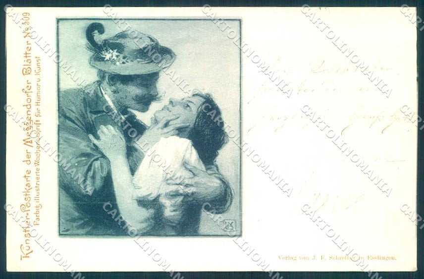 Artist Signed Kainradl Ludwig Lady Romantic Couple serie 509 postcard TW2635 – fronte