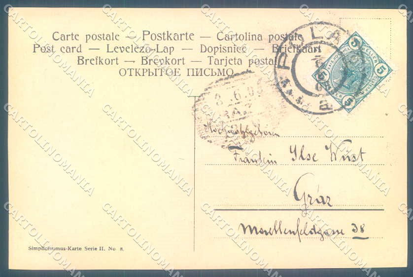 Artist Signed Reznicek Lady Romantic Couple Simplicissimus II-8 postcard TW2637 – retro