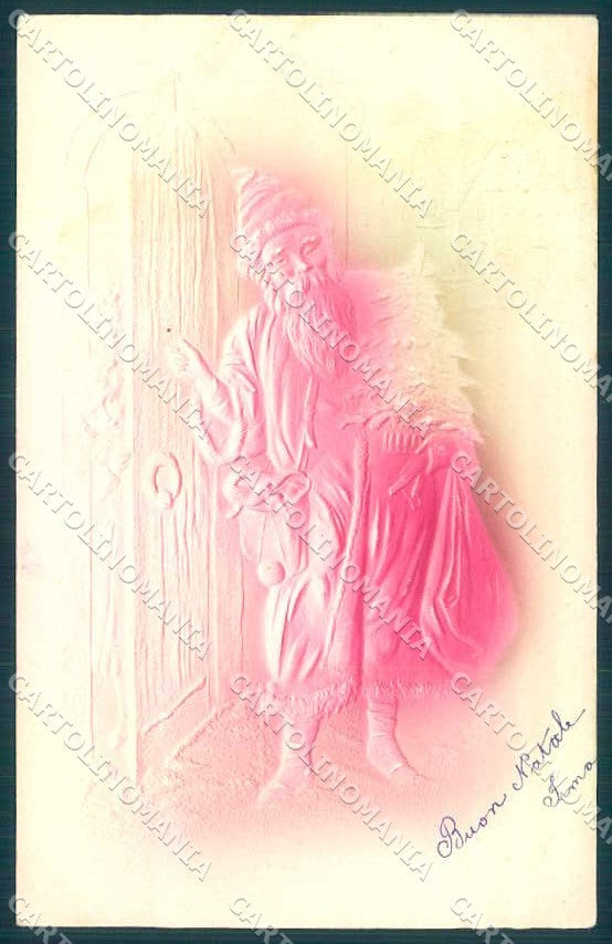 Artist Signed Christmas Santa Children Relief cartolina postcard TW2646 – fronte