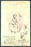 Artist Signed Art Nouveau Easter Lady Jack in the Box TSN 5677 pc TW2651 – fronte