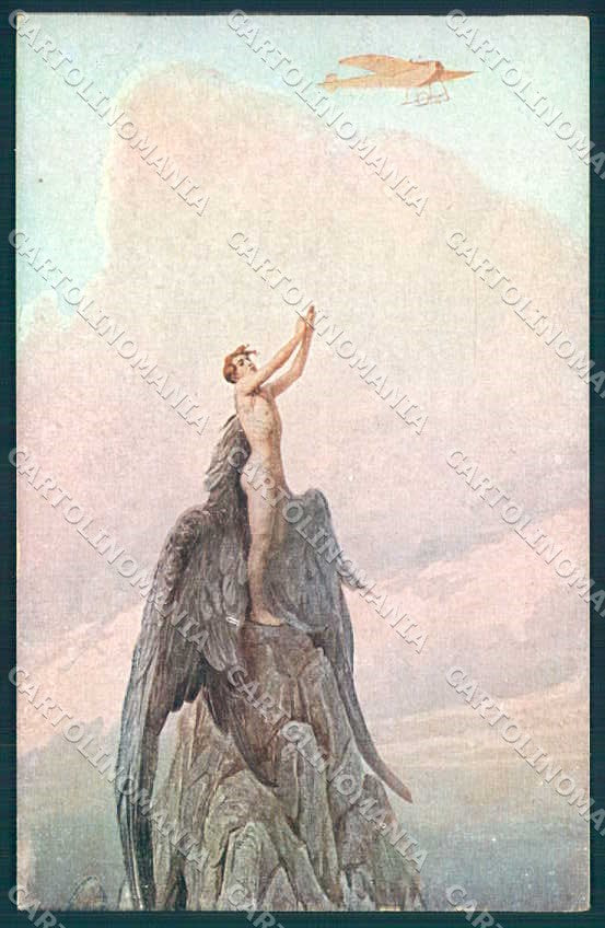 Artist Signed Solomko Icarus Dream Mountain Plane TSN 151 postcard TW2656 – fronte