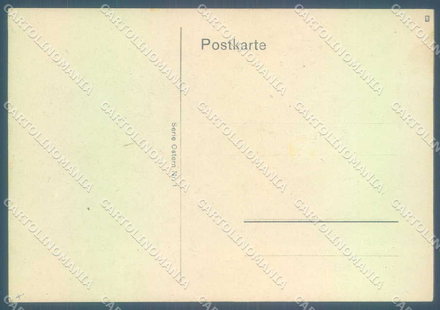 Artist Signed Easter Child Boy Hare Egg FG cartolina postcard TW2672 – retro