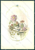 Artist Signed Geoffroy Ch. Humanized Flower Dalia FG cartolina postcard TW2675 – fronte