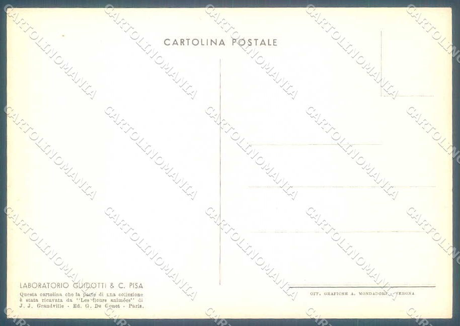 Artist Signed Geoffroy Ch. Humanized Flower Dalia FG cartolina postcard TW2675 – retro
