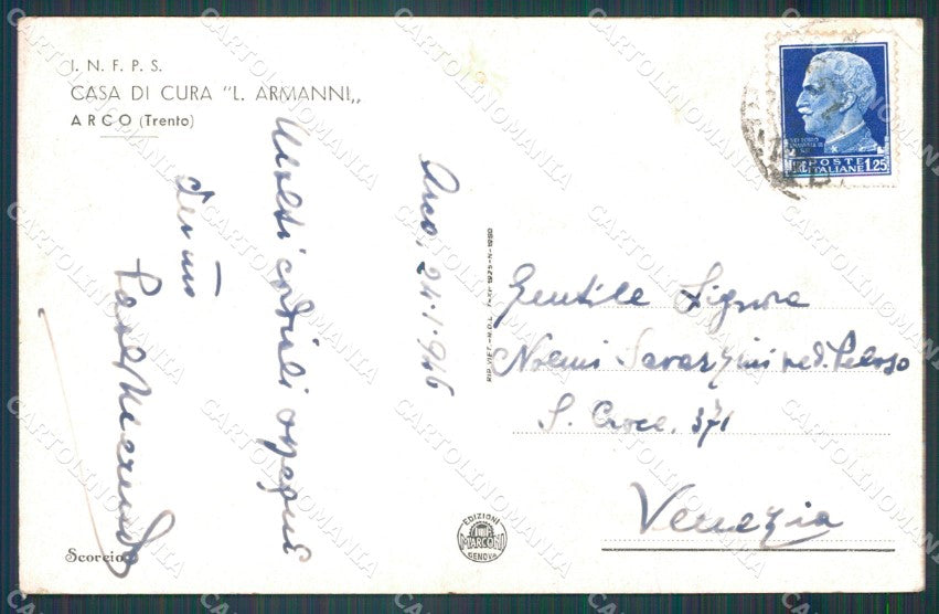 Trento Arco PIEGHE cartolina VK0004 – retro
