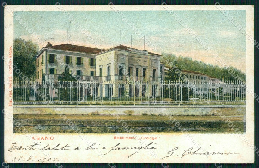 Padova Abano Stabilimento Orologio cartolina VK0015 – fronte