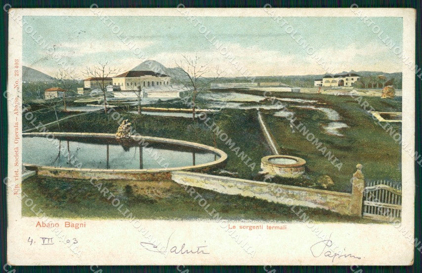 Padova Abano Terme cartolina VK0017 – fronte