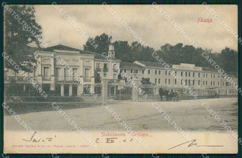 Padova Abano Terme Stabilimento Orologio cartolina VK0020 – fronte