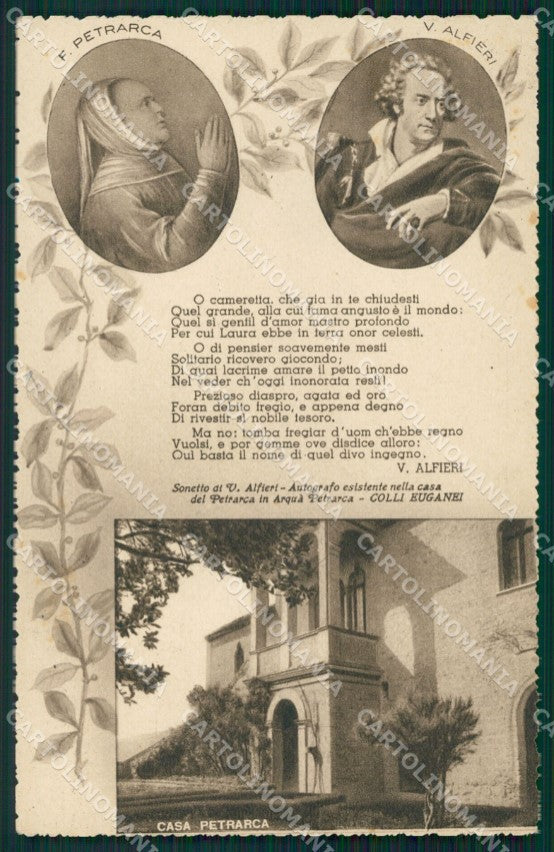 Padova Arquà Petrarca Casa di Petrarca Alfieri cartolina VK0039 – fronte