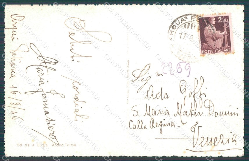 Padova Arquà Petrarca Casa di Petrarca Alfieri cartolina VK0039 – retro