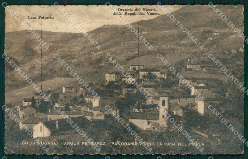 Padova Arquà Petrarca PIEGHINA TRACCE UMIDO cartolina VK0040 – fronte