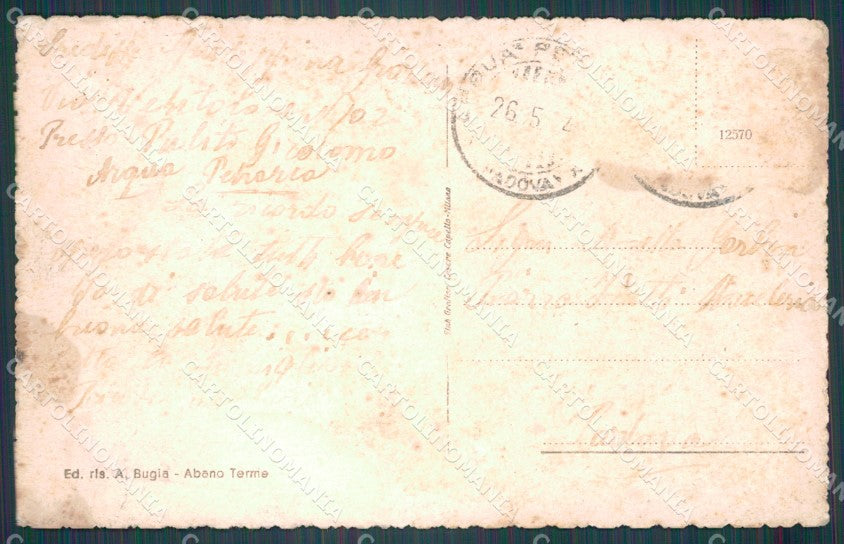 Padova Arquà Petrarca PIEGHINA TRACCE UMIDO cartolina VK0040 – retro