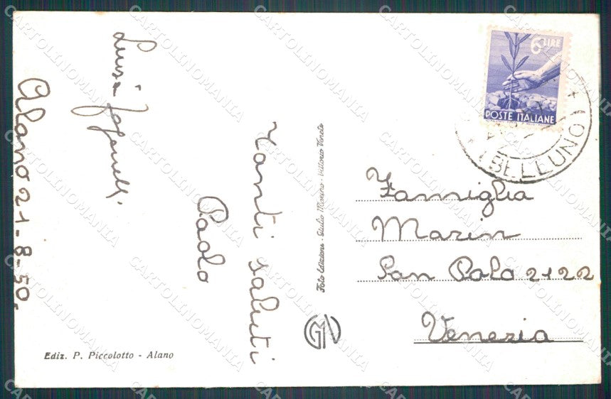 Belluno Alano di Piave cartolina VK0047 – retro