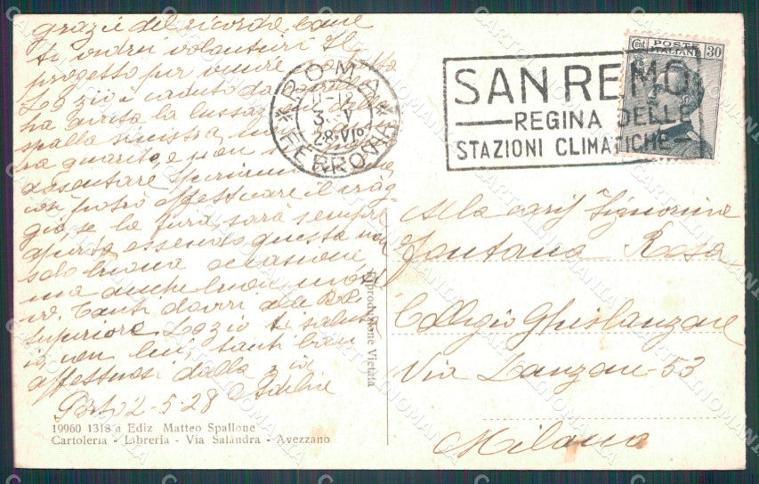 L'Aquila Avezzano Comune PIEGHNA cartolina VK0085 – retro