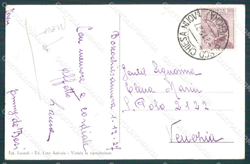Verona Bosco Chiesanuova Nevicata PIEGA cartolina VK0156 – retro