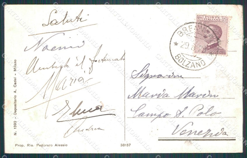 Bolzano Brennero Lago di PIEGHINE cartolina VK0159 – retro