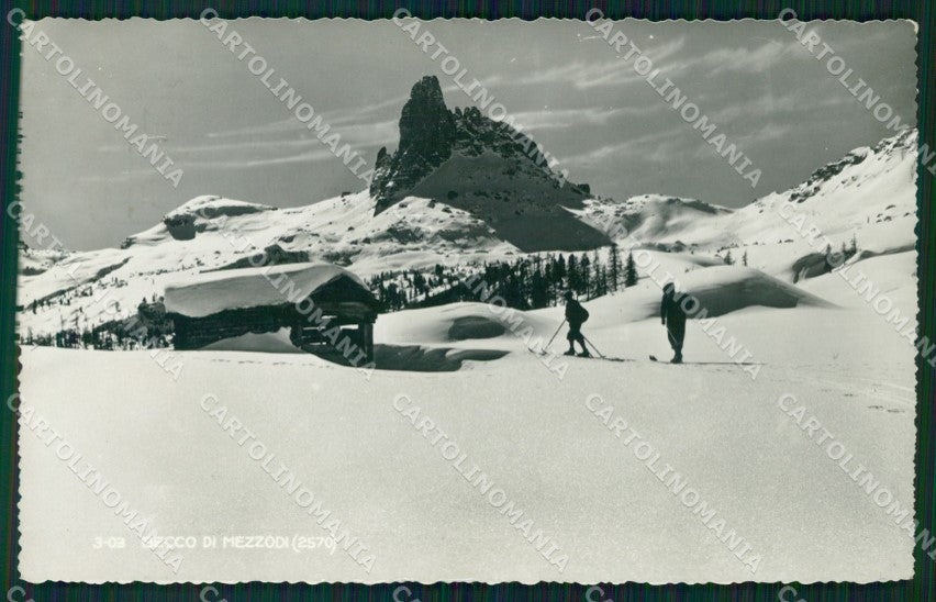 Belluno Cortina d'Ampezzo Becco di Mezzodì Nevicata Sci Foto cartolina VK0184 – fronte