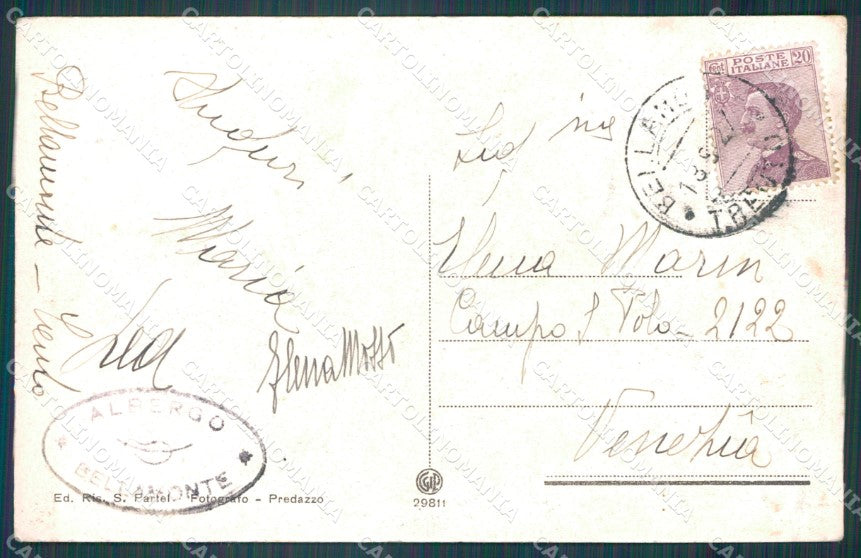 Trento Predazzo Bellamonte cartolina VK0192 – retro