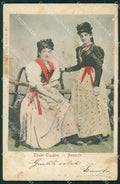 Belluno Cortina d'Ampezzo Costumi TRACCE UMIDO cartolina VK0213 – fronte