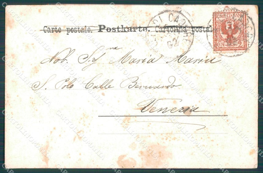 Belluno Cortina d'Ampezzo Costumi TRACCE UMIDO cartolina VK0213 – retro