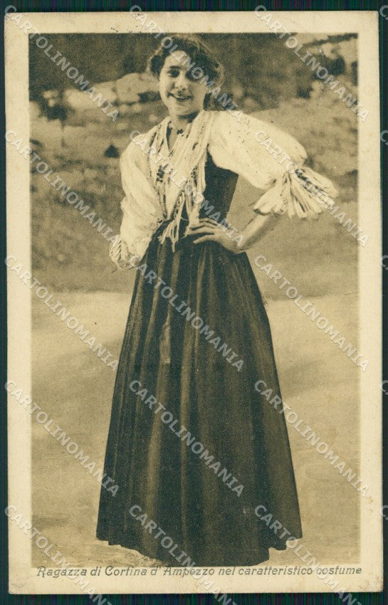 Belluno Cortina d'Ampezzo Costumi cartolina VK0214 – fronte