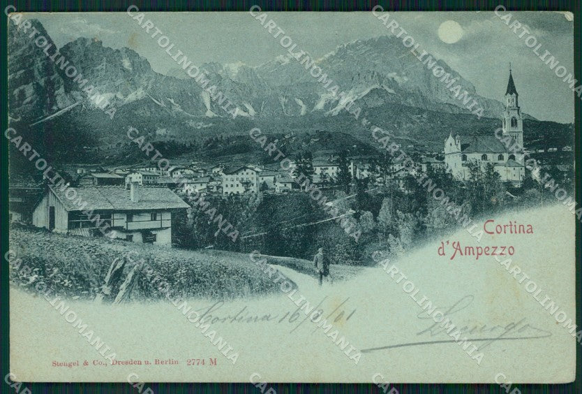 Belluno Cortina d'Ampezzo Chiaro di Luna cartolina VK0216 – fronte