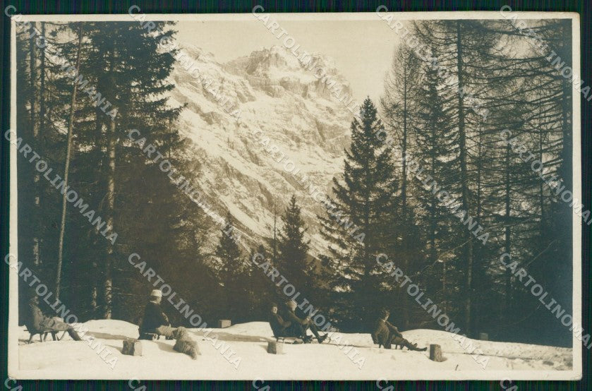 Belluno Cortina d'Ampezzo Slitte Foto cartolina VK0218 – fronte