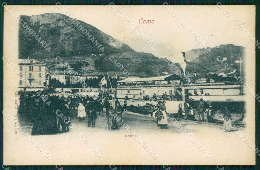 Como Città Lago di Battello PIEGHINE cartolina VK0244 – fronte
