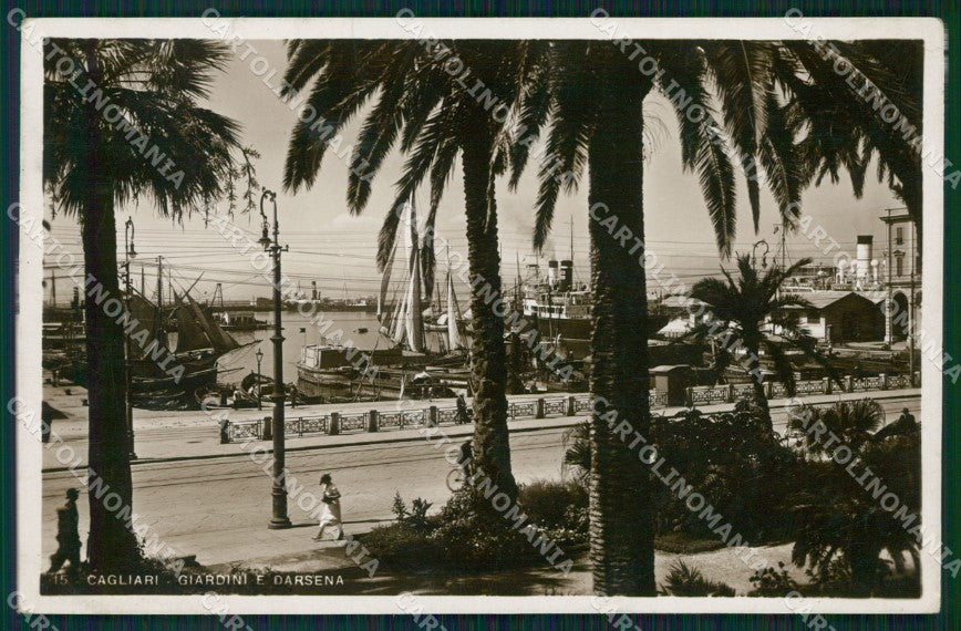 Cagliari Città Darsena Navi Foto cartolina VK0279 – fronte