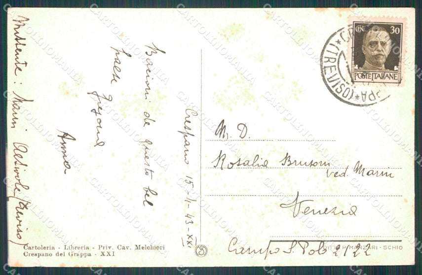 Treviso Crespano del Grappa STRAPPINO cartolina VK0286 – retro