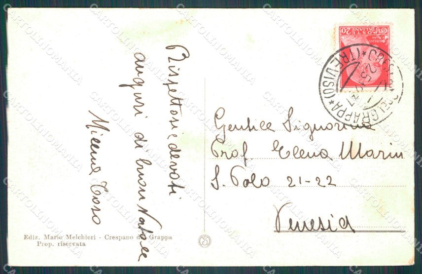 Treviso Crespano del Grappa cartolina VK0291 – retro