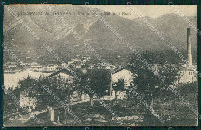 Treviso Crespano del Grappa Municipio Setificio Rossi cartolina VK0293 – fronte