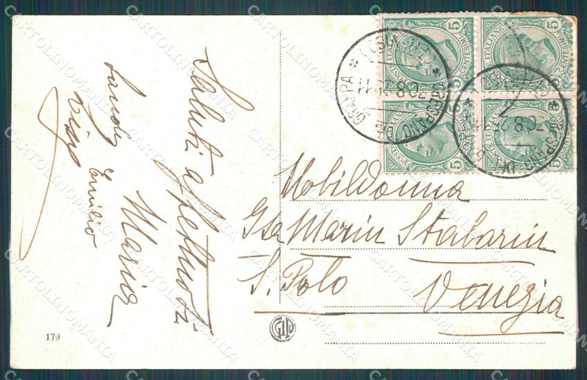 Treviso Crespano del Grappa Municipio Setificio Rossi cartolina VK0293 – retro