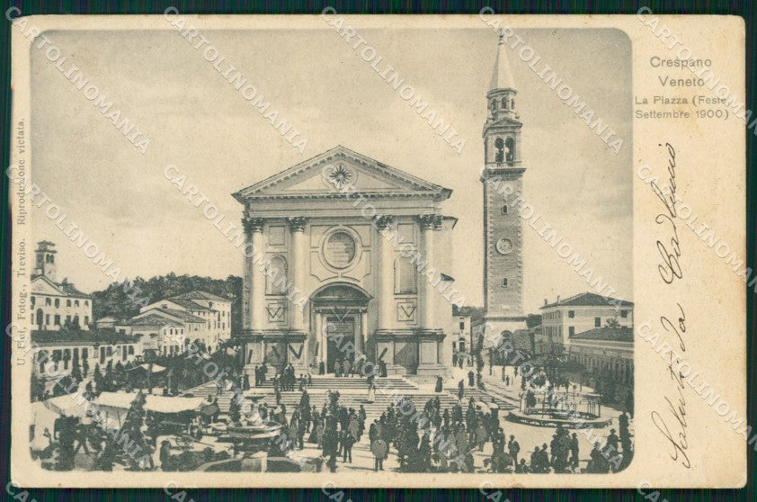 Treviso Crespano del Grappa Mercato Feste 1900 cartolina VK0297 – fronte