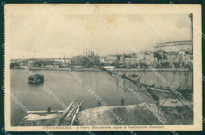 Roma Civitavecchia Porto PIEGA cartolina VK0361 – fronte