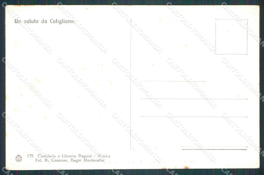 Pistoia Cutigliano cartolina VK0365 – retro